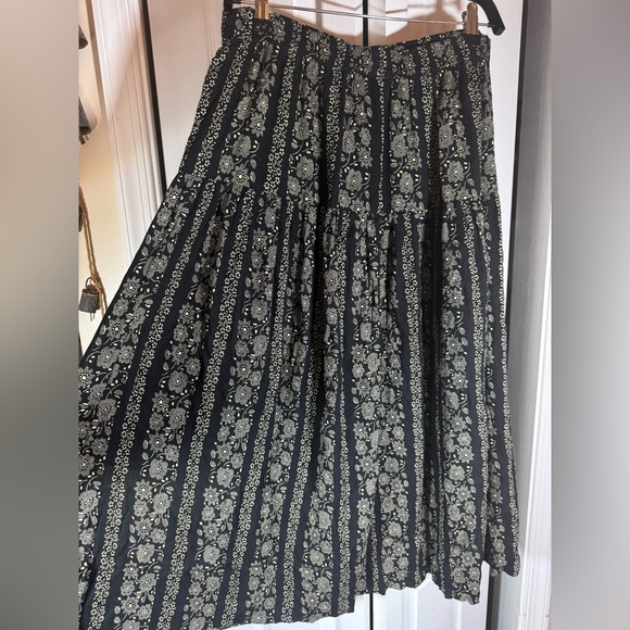 THE GREAT. Black and Cream Floral Maxi Skirt - Picture 8 of 13